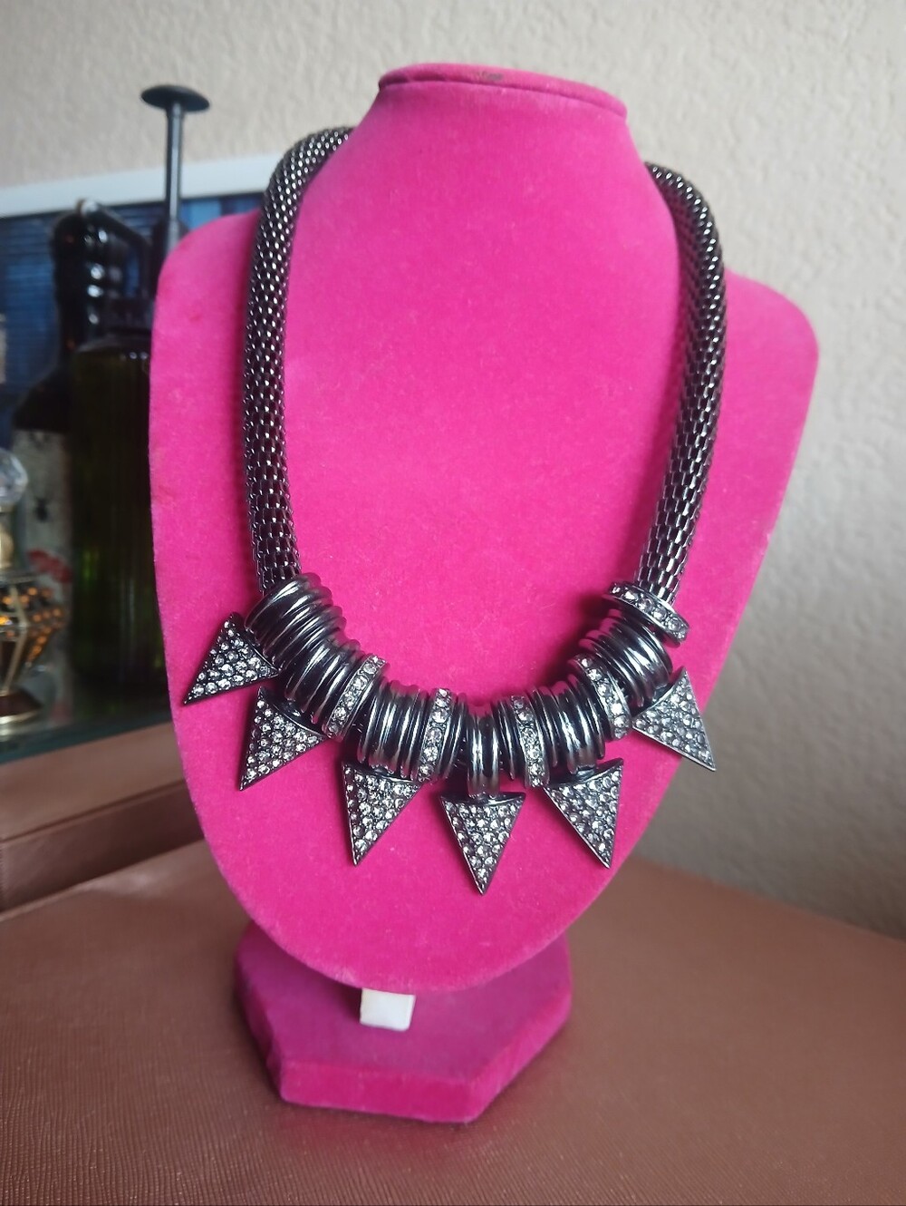 Gunmetal Spike Necklace